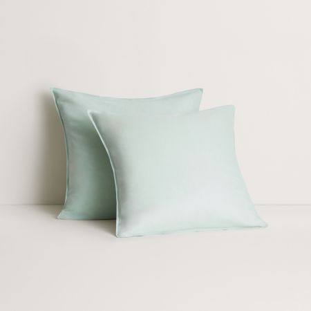 Sheridan Washed Linen Cotton European Pillowcase in Mintcream